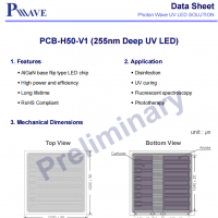PW255nmPCB-H50-V1深紫外UVC芯片